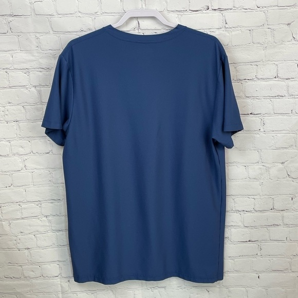 Duluth Trading Co Blue Short Sleeve Vee Neck Tee Shirt Nylon/Spandex Blend XL - Picture 2 of 7